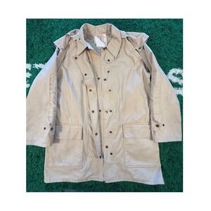 Drover Canvas Field Jacket Mens XL Tan Good Vintage Utility Workwear Coat